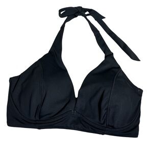 ATHLETA Swim Black Bikini Top‎ Sz 38D/DD